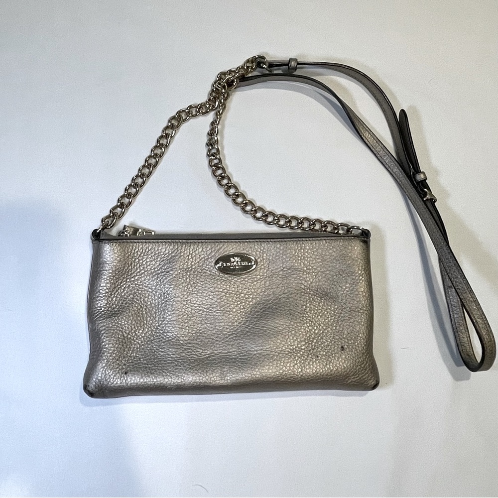 Coach Crossbody Purse - Silver/Gold